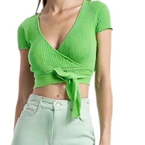ARITZIA NWOT Wilfred Green Wrap Sweater Size XS